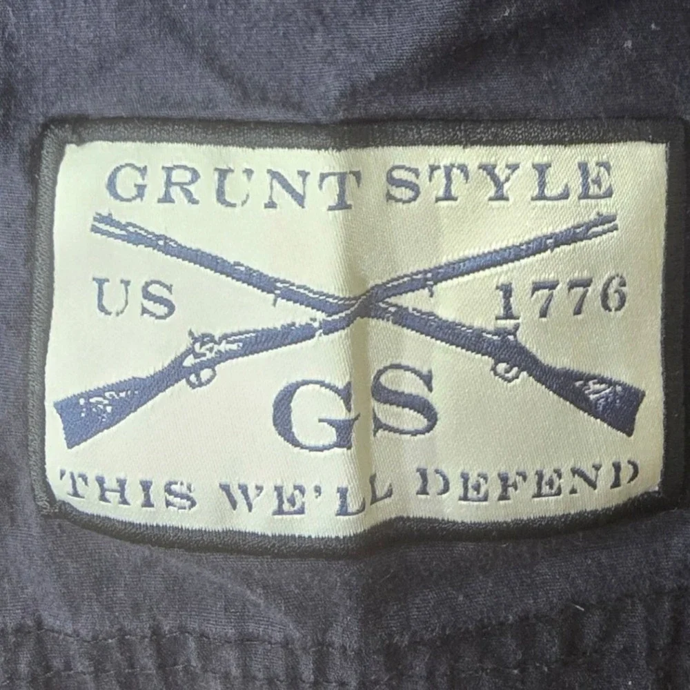 Grunt Style Mens Large Navy Blue Short Sleeve Button Down Tactical Shirt GS 1776
